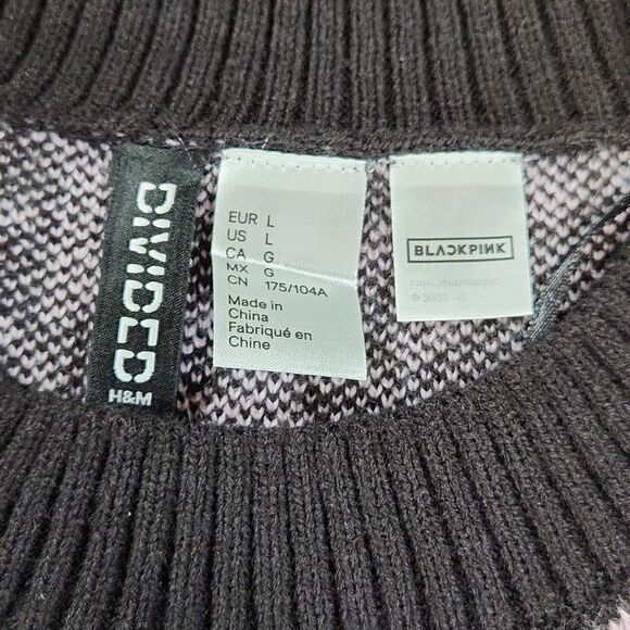 🔸️NWT H&M Divided Black & Pink Short Sleeve Cropped Sweater - Picture 16 of 16